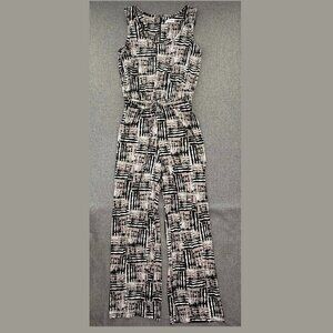 Calvin Klein Jumpsuit Sleeveless Scoop Neck Drawstring Cinched Waisted Size 8